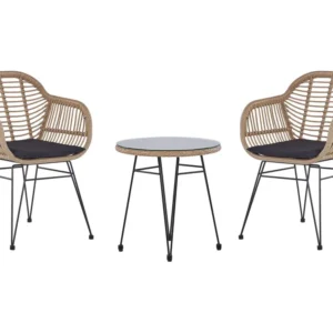 Set bistro da balcone rattan color naturale TROPEA II Stile Moderno