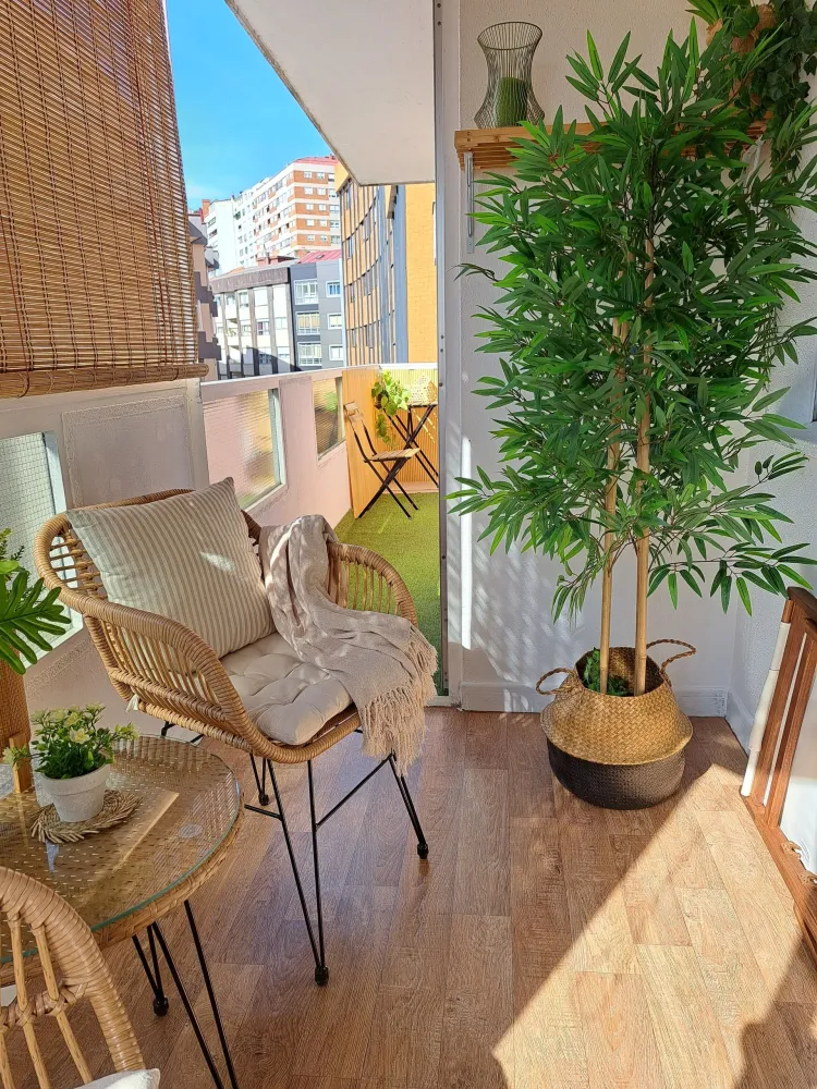 Set bistro da balcone rattan color naturale TROPEA II Stile Moderno