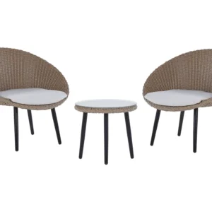Set bistro rattan color naturale ORTIGIA per Terrazzo e Cortile