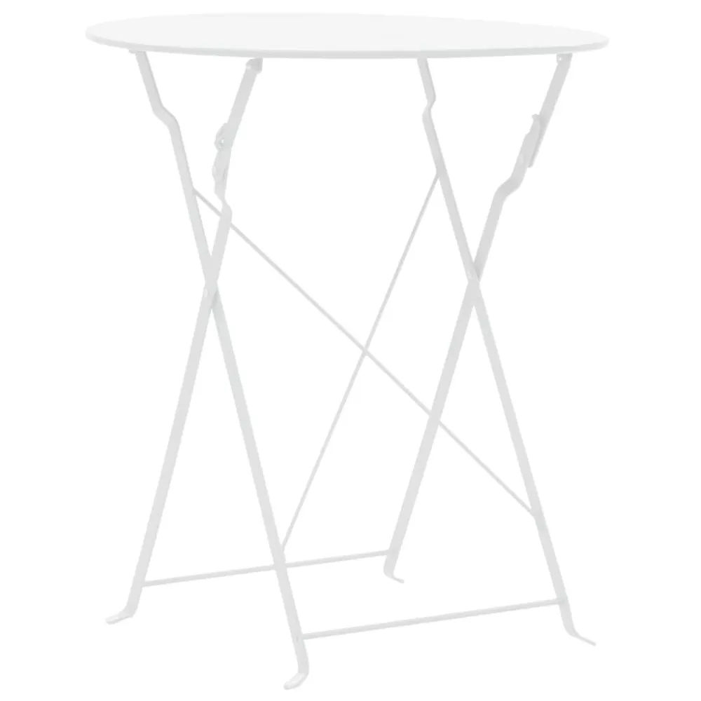 Set da Bistrot 3 pz Acciaio Bianco | Impermeabile e UV Resistente