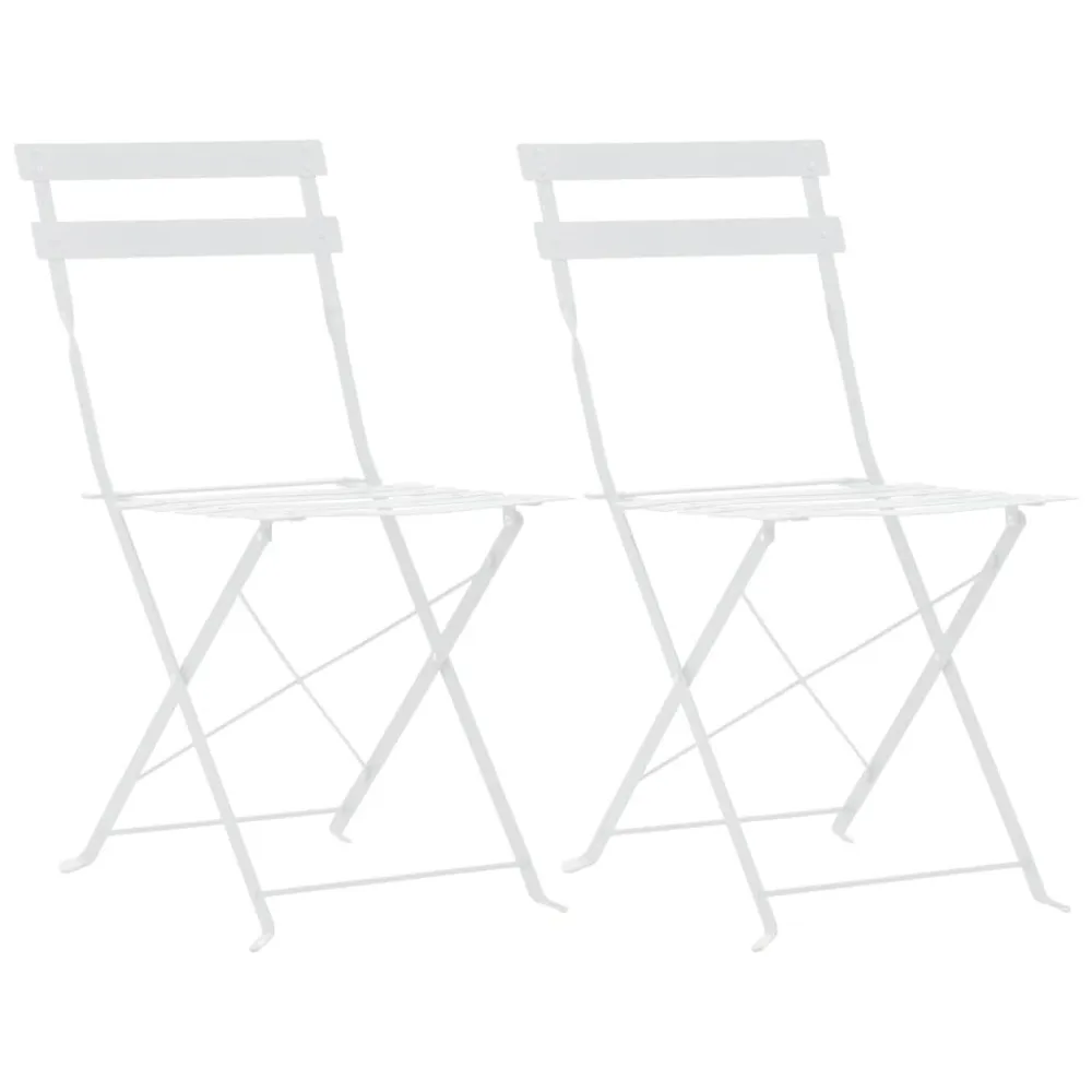 Set da Bistrot 3 pz Acciaio Bianco | Impermeabile e UV Resistente