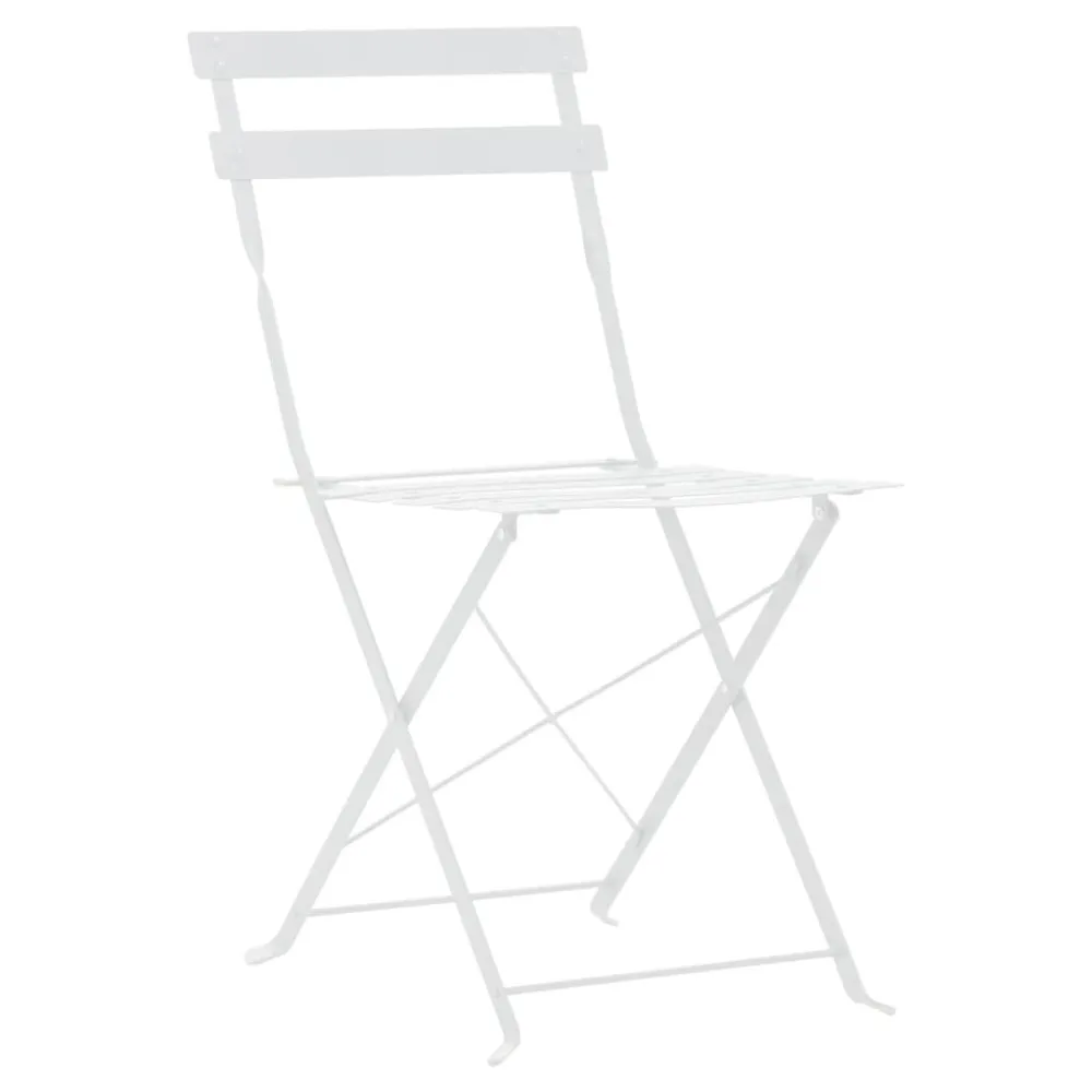 Set da Bistrot 3 pz Acciaio Bianco | Impermeabile e UV Resistente