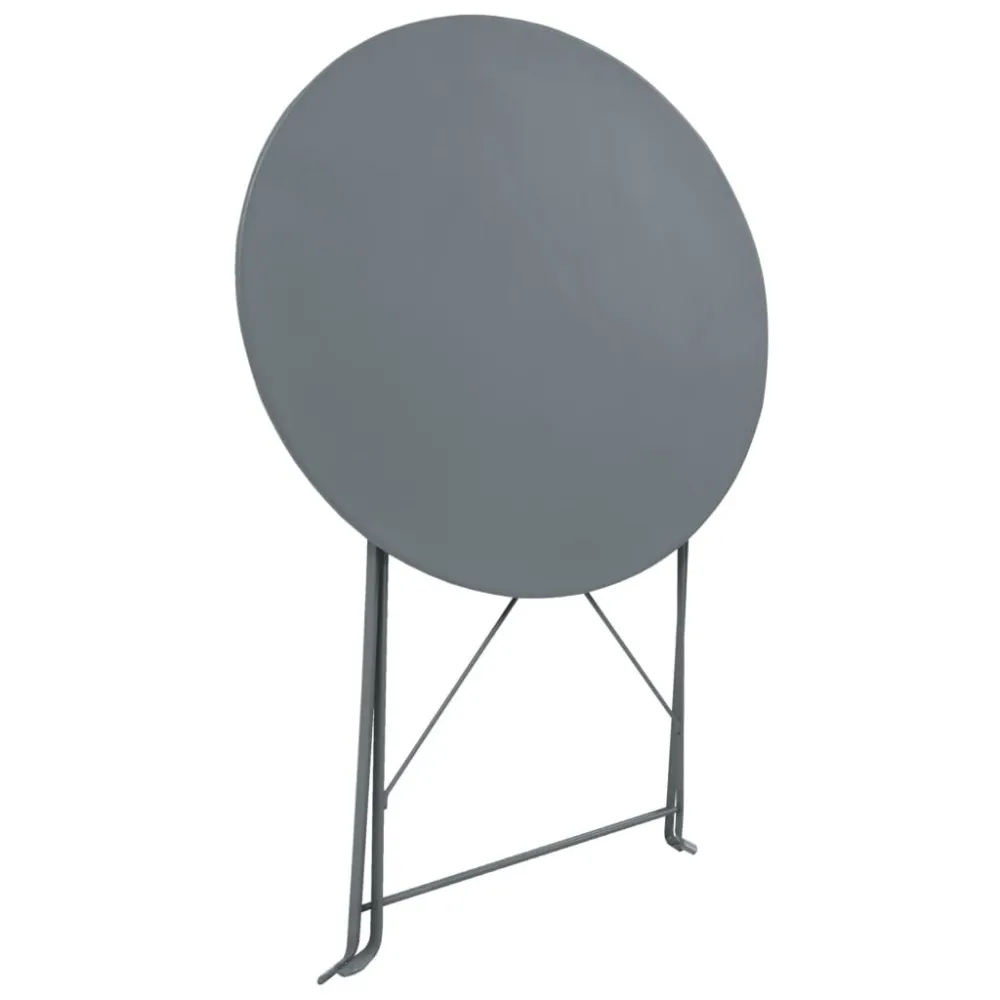 Set da Bistrot 3 pz Acciaio Grigio con Cuscini Inclusi