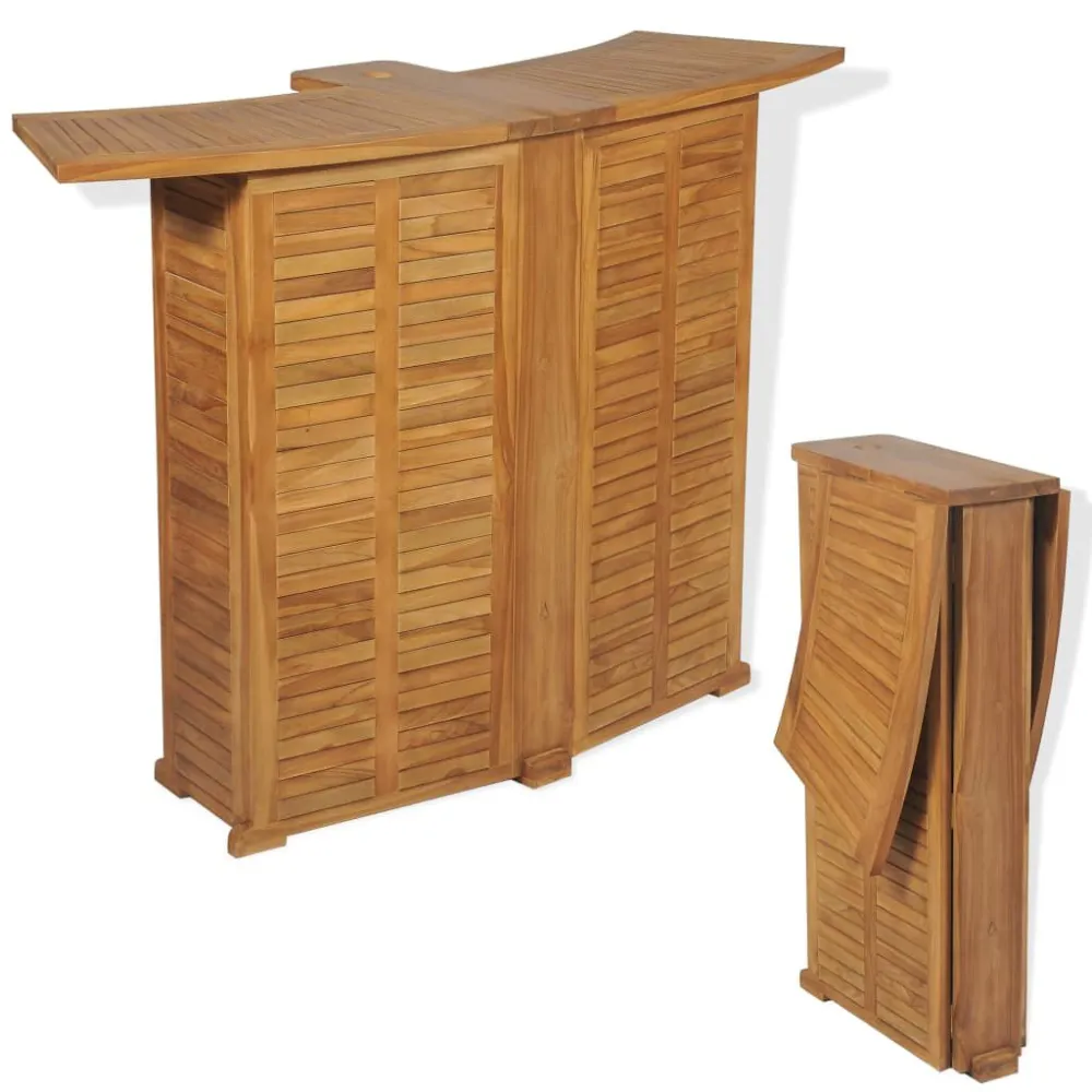 Set da Bistrot 3 pz con Sedie Pieghevoli Massello di Teak Quick Assembly