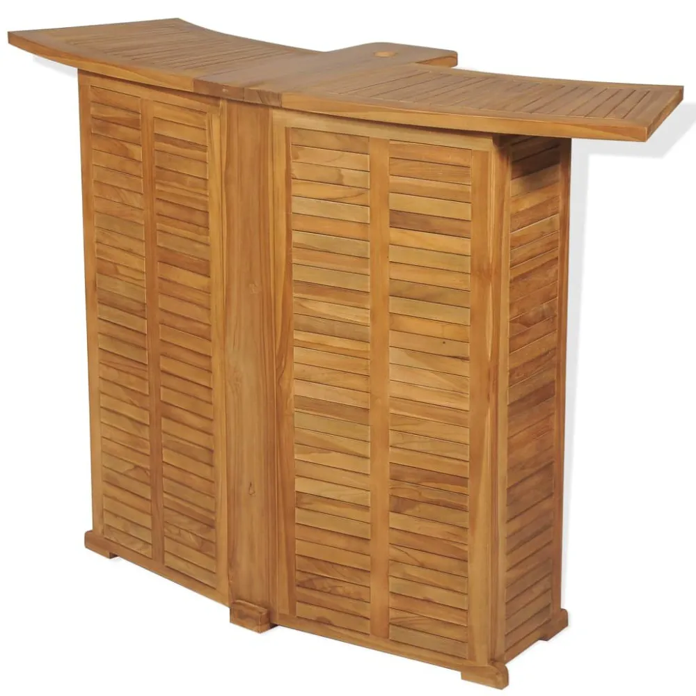 Set da Bistrot 3 pz con Sedie Pieghevoli Massello di Teak Quick Assembly
