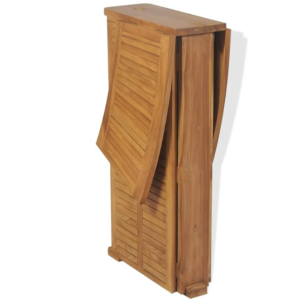 Set da Bistrot 3 pz con Sedie Pieghevoli Massello di Teak Quick Assembly