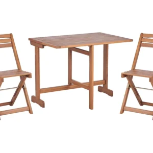 Set bistrot da giardino legno di acacia LENOLA con Ombrellone e Base