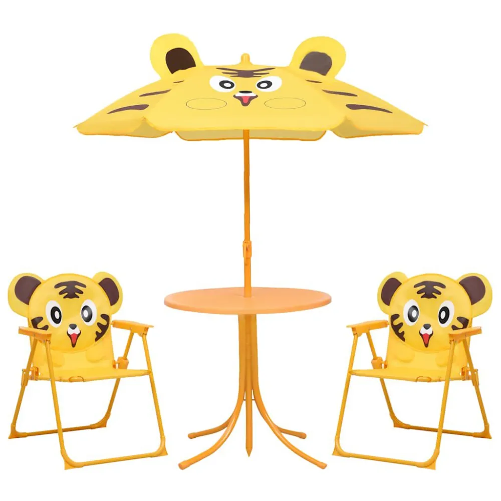 Set da Bistrot da Giardino per Bambini con Ombrellone Giallo Quick Assembly
