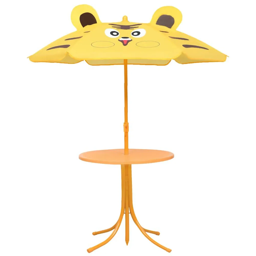 Set da Bistrot da Giardino per Bambini con Ombrellone Giallo Quick Assembly