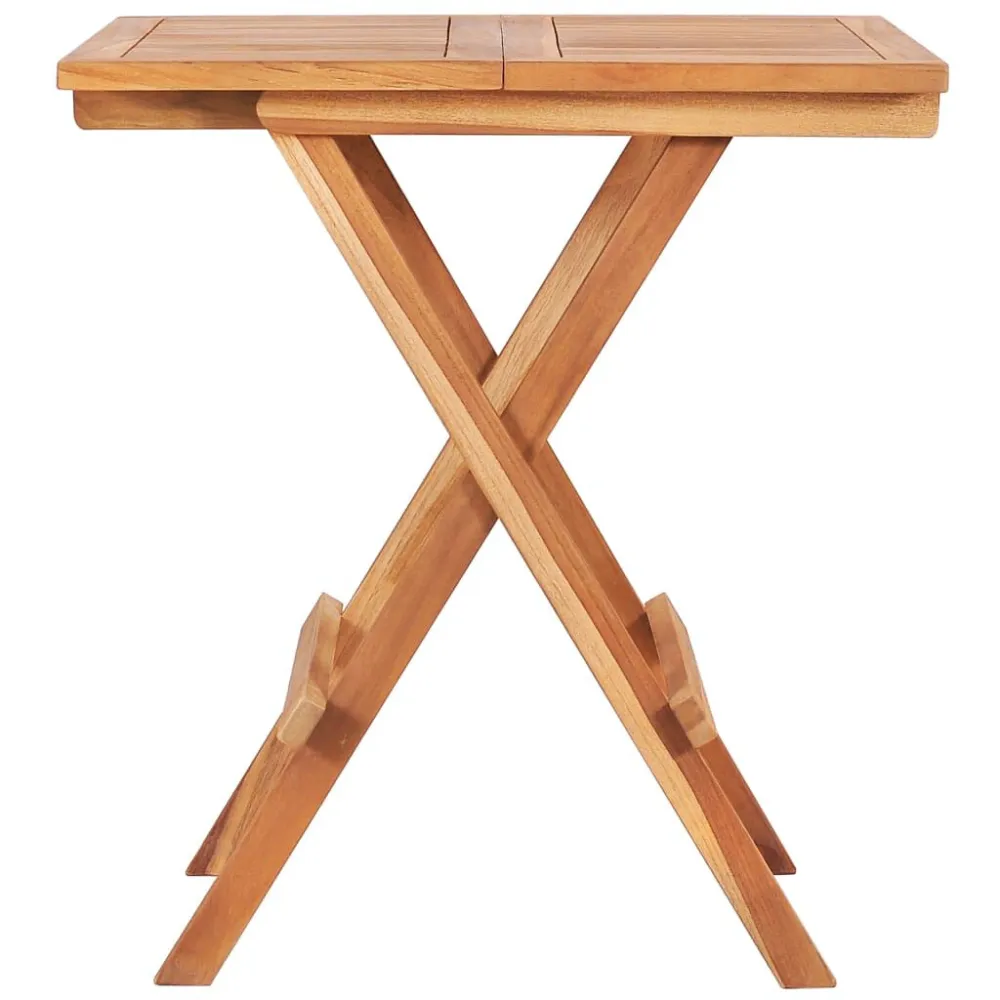 Set da Bistrot 3 pz Pieghevole Legno Massello di Teak - Con Cuscini Inclusi