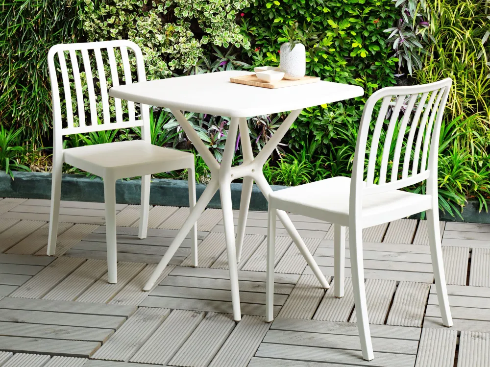 Set Componibile Garden Bistro Set White SERSALE
