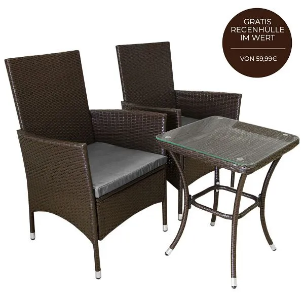 Set Componibile Set da bistrò rattan Monster Jardi Marrone 27119