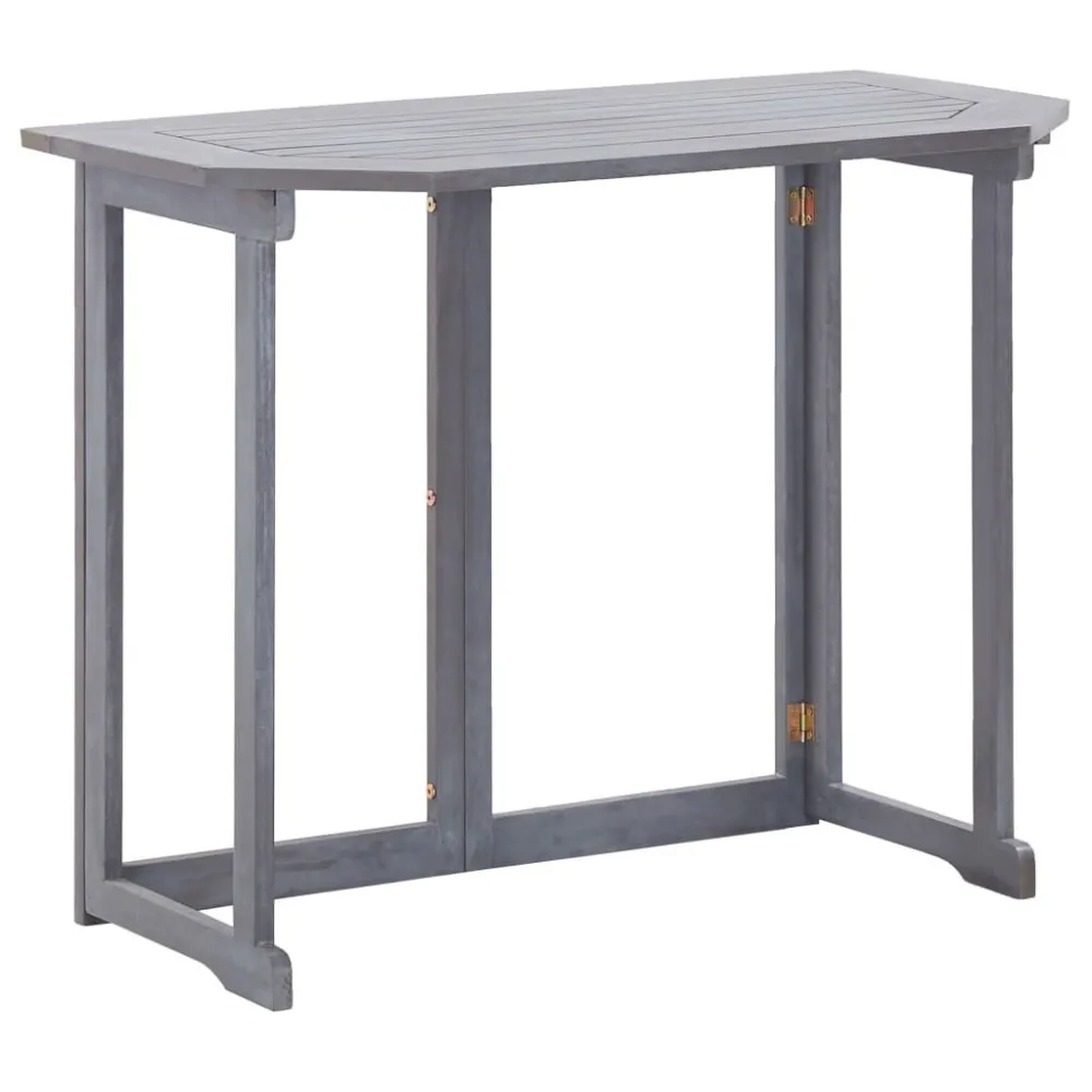 Set Componibile Set da Bistrot 4 pz Legno Massello di Acacia Grigio
