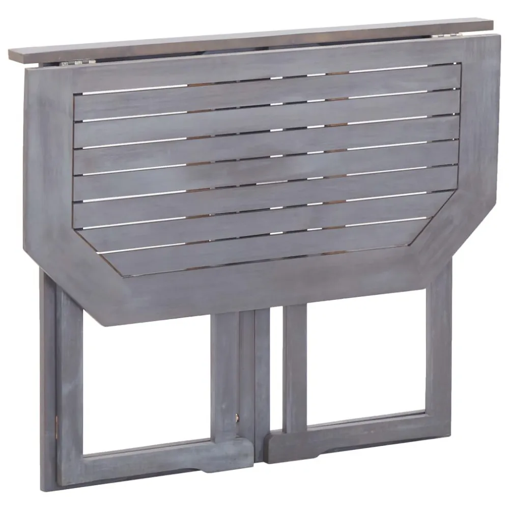 Set Componibile Set da Bistrot 4 pz Legno Massello di Acacia Grigio