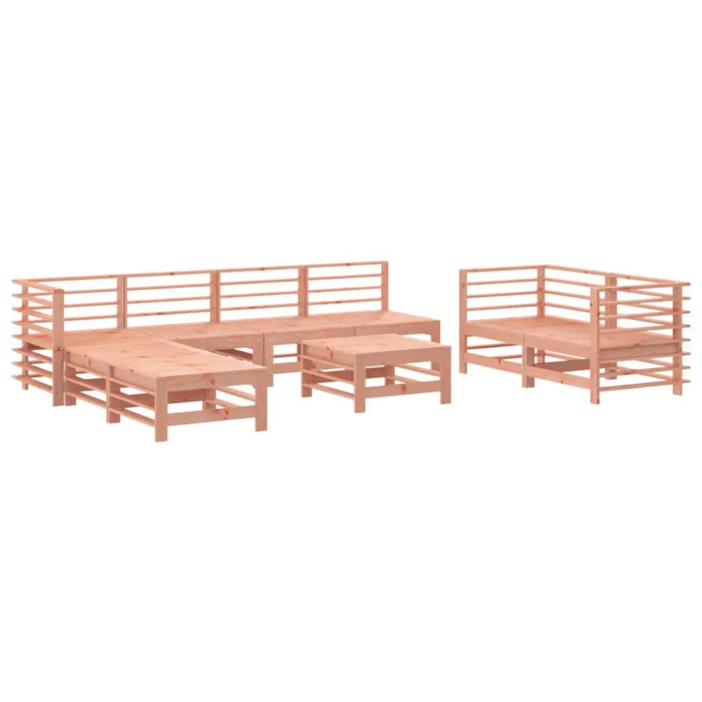 Set Componibile Set Salotto da Giardino 9 pz Legno Massello di Douglas