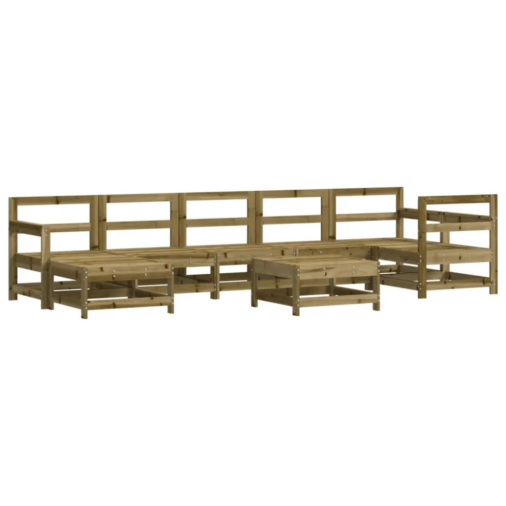 Set Componibile Set Salotto da Giardino 8 pz Legno Impregnato di Pino