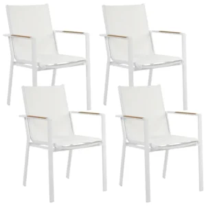Set Componibile Set di 4 sedie da giardino BUSSETO Metallo Bianco