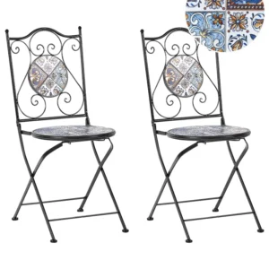 Set Componibile Set di 2 sedie da giardino CIVITA Metallo Nero