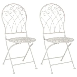 Set Componibile Set di 2 sedie da giardino STIFFE Metallo Bianco