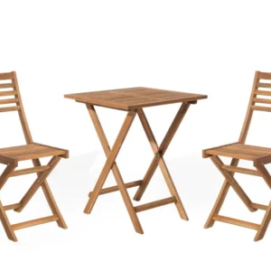Set con Tavolo Acacia Wood Garden Bistro Set FIJI