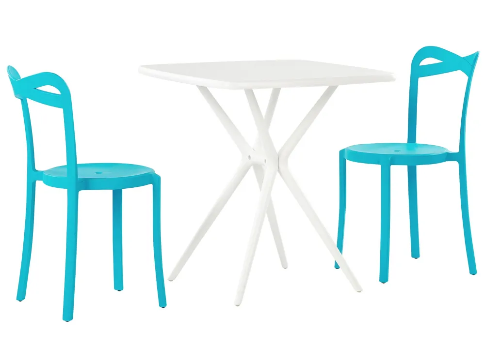 Set con Tavolo Garden Bistro Set White and Blue SERSALE/CAMOGLI
