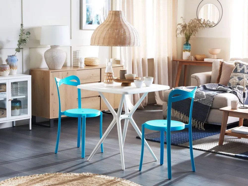 Set con Tavolo Garden Bistro Set White and Blue SERSALE/CAMOGLI