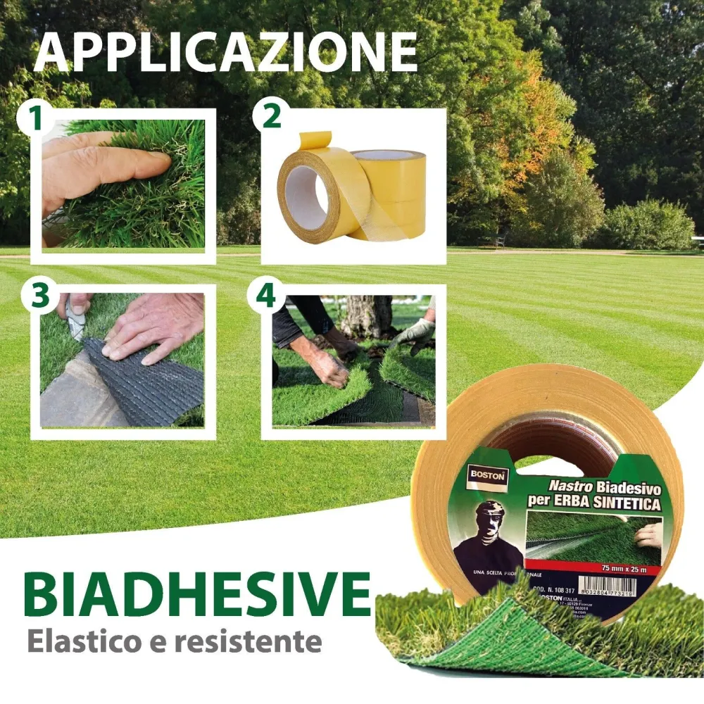 Set con Tavolo Nastro biadesivo per erba sintetica - mm75x25mt