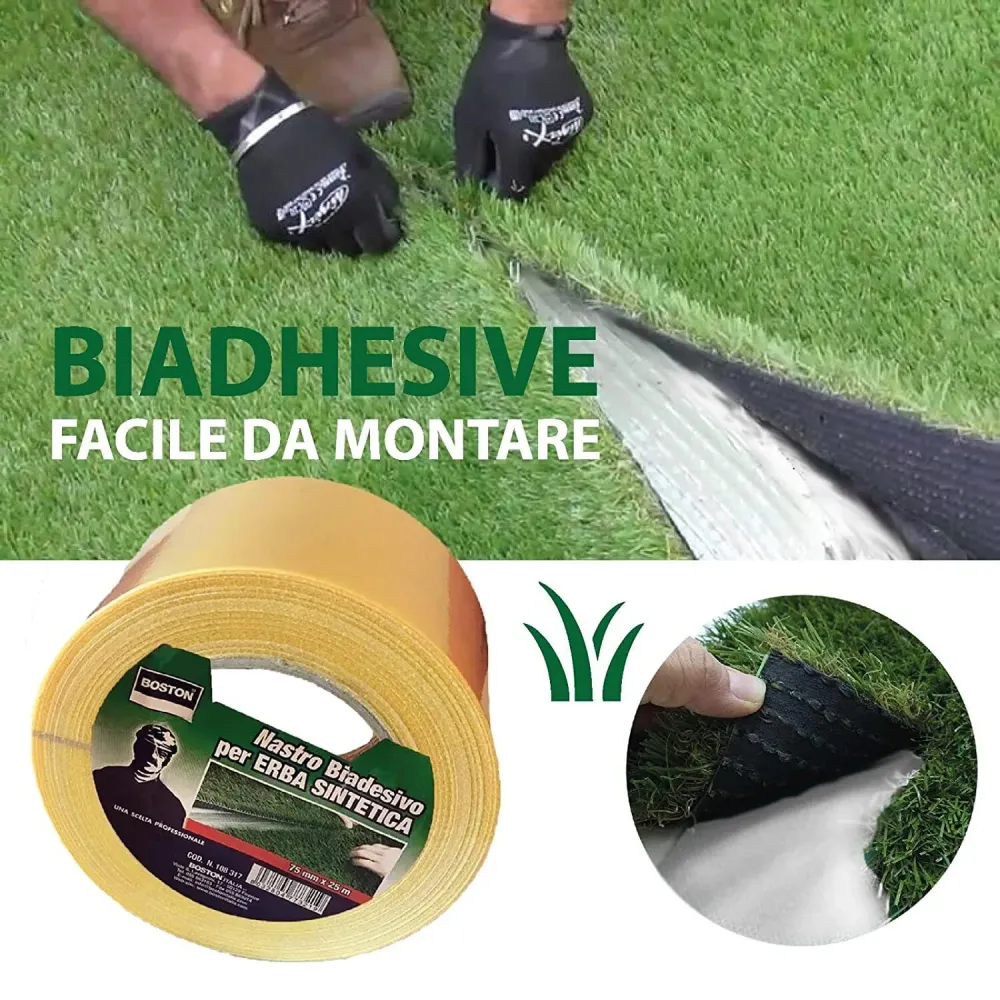 Set con Tavolo Nastro biadesivo per erba sintetica - mm75x25mt