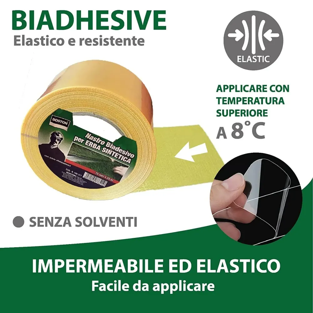Set con Tavolo Nastro biadesivo per erba sintetica - mm75x25mt