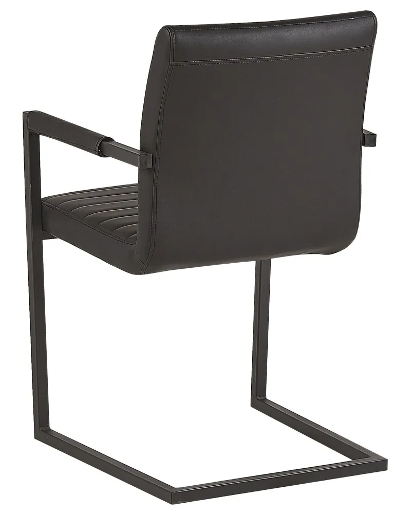 Set con Tavolo Set 2 Faux Leather Dining Chairs Nero puro BUFORD