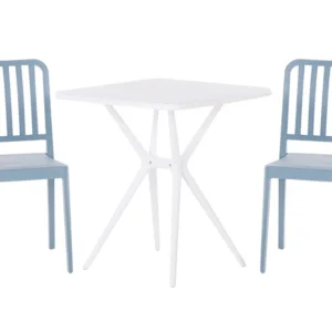 Set con Tavolo Set di tavolo e 2 sedie da giardino bianco e blu SERSALE