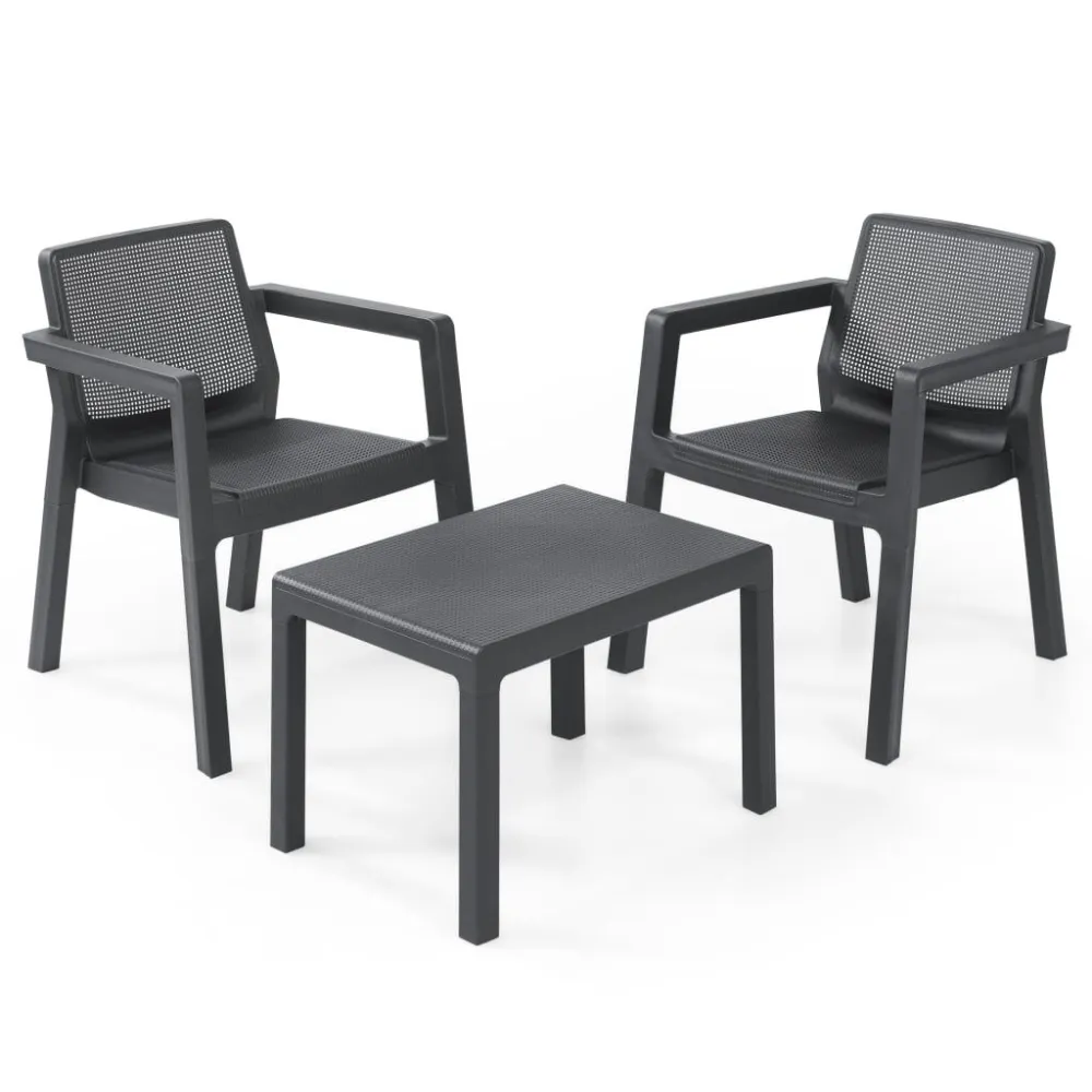 Set Esterno Resistente Keter Set Mobili da Balcone Emily Grafite