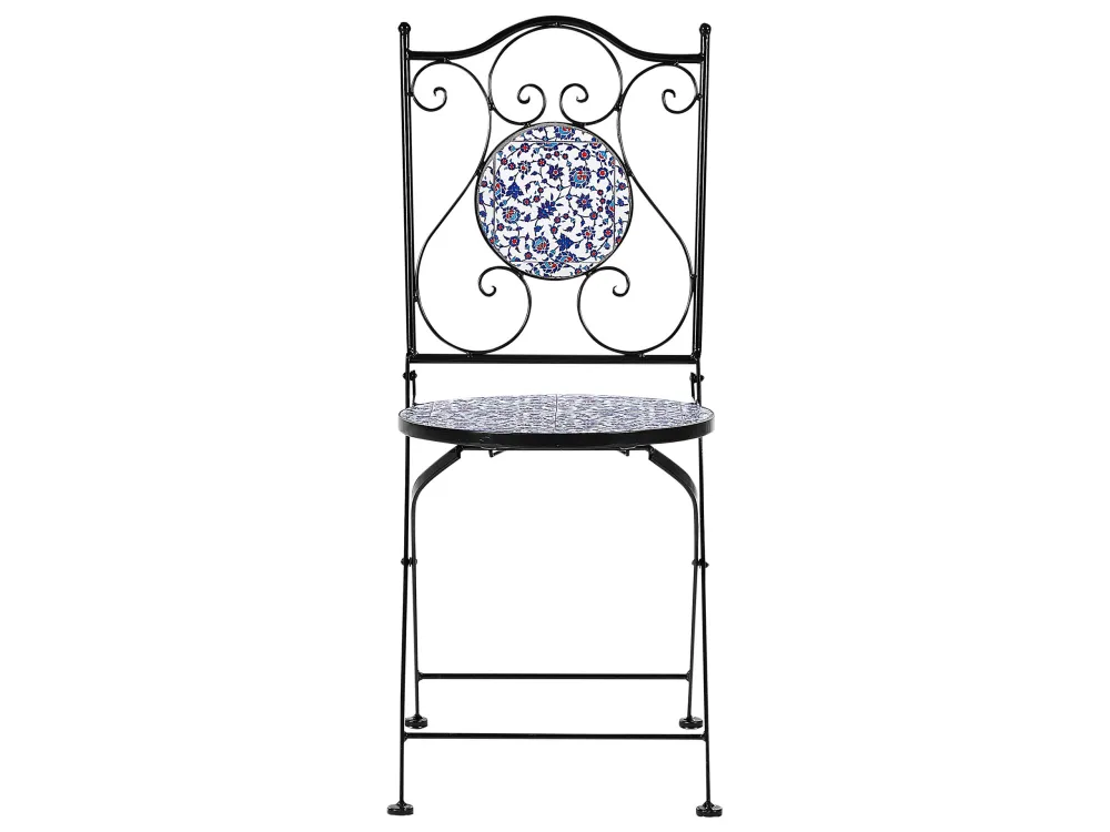 Set Esterno Resistente Metal Garden Bistro Set Nero puro CAMPRENA