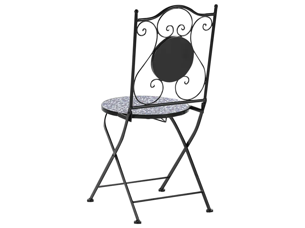 Set Esterno Resistente Metal Garden Bistro Set Nero puro CAMPRENA