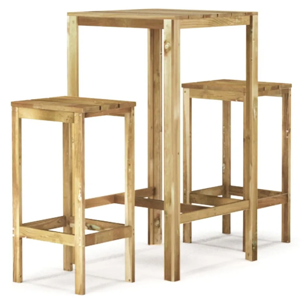 Set Esterno Resistente Set Bistrò da Giardino 3 pz Legno di Pino Impregnato