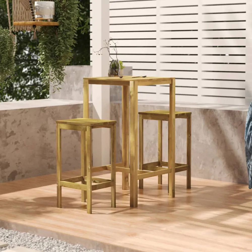 Set Esterno Resistente Set Bistrò da Giardino 3 pz Legno di Pino Impregnato