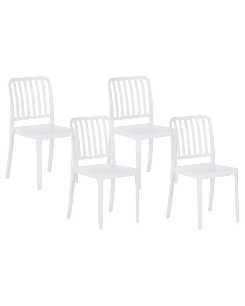 Set Esterno Resistente Set 4 Garden Chairs SERSALE Synthetic Material White