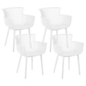 Set Esterno Resistente Set 4 Garden Chairs PESARO White