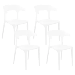 Set Esterno Resistente Set 4 Garden Chairs GUBBIO Synthetic Material White