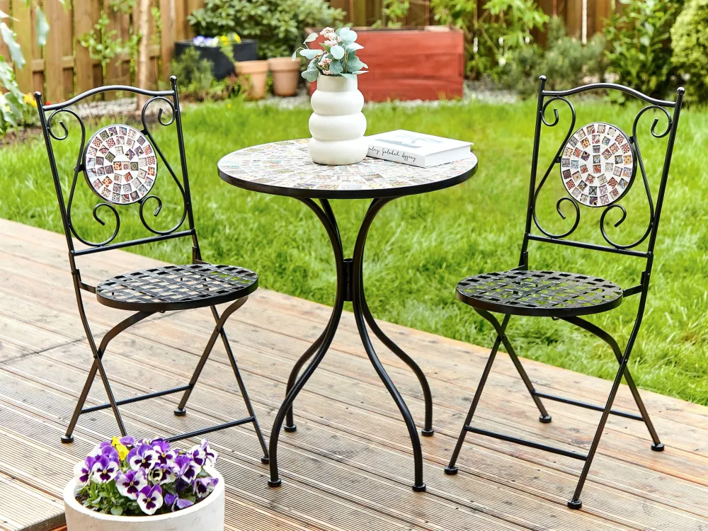 Set Esterno Resistente Set da giardino metallo nero CASARIO
