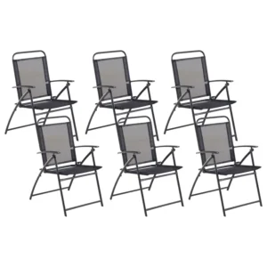 Set Esterno Resistente Set di 6 sedie da giardino LIVO Metallo Nero