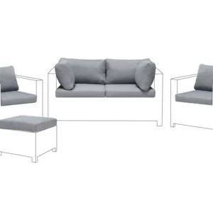 Set di federe grigie per set da giardino MILANO con 4 Sedie e Tavolo