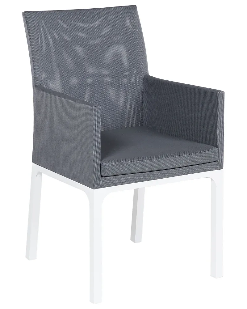 Set 6 Garden Chairs BACOLI Fabric Dark Grey per Soggiorno Esterno