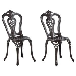 Set 2 Garden Chairs BOVINO Metallo Dark Brown