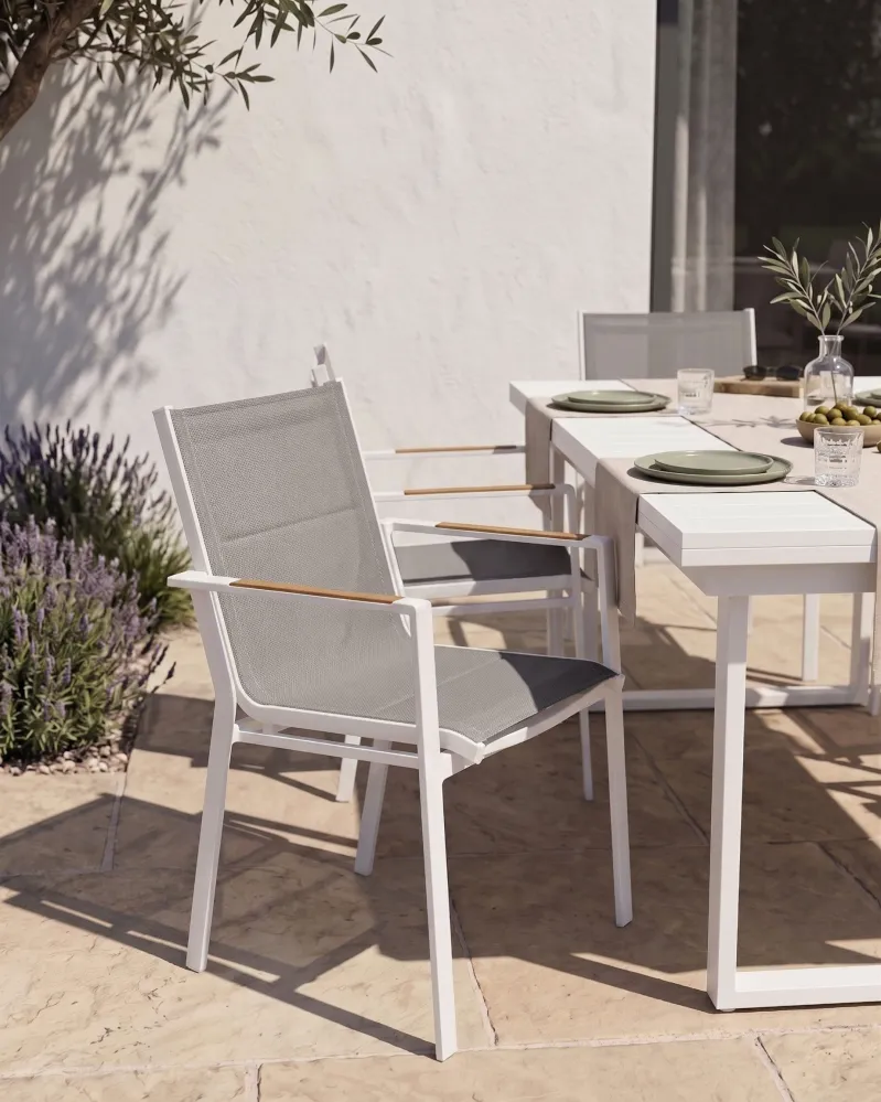 Set 4 Garden Chairs BUSSETO Metallico Grey