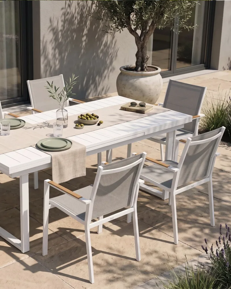 Set 6 Garden Chairs BUSSETO Metallo Grey