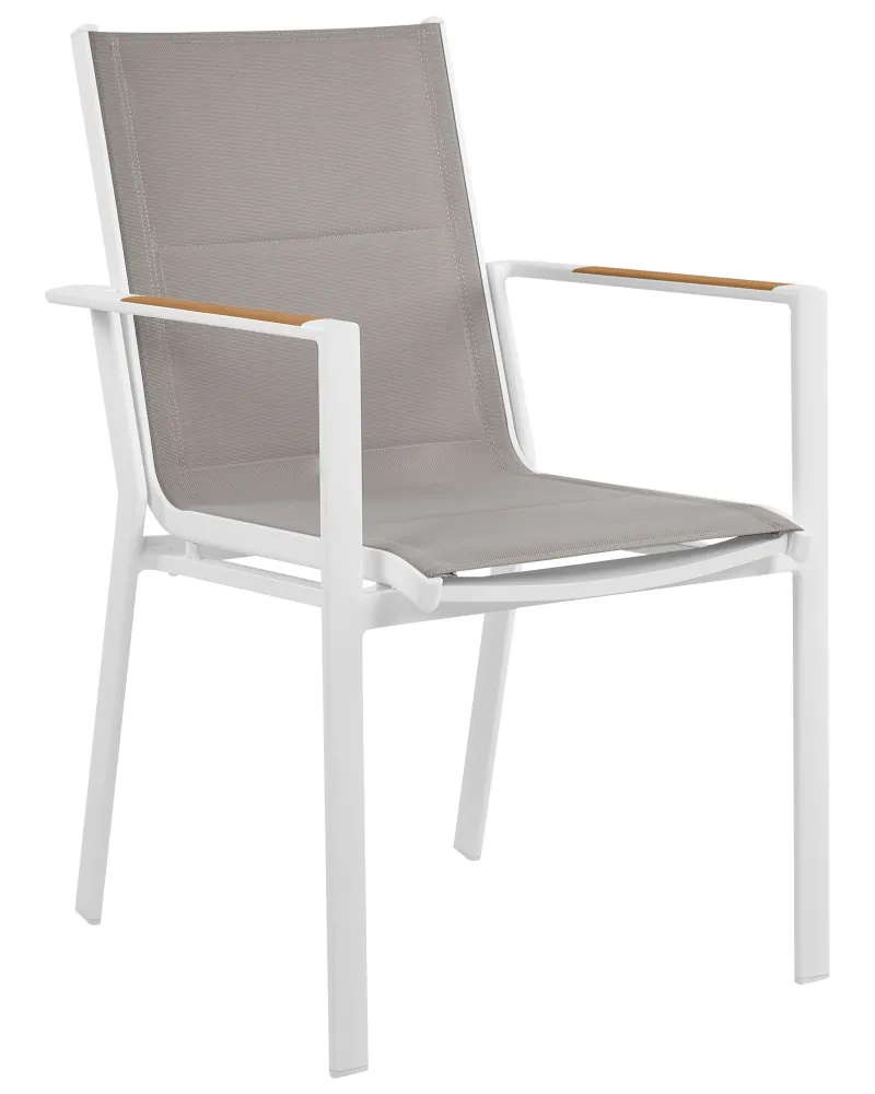 Set 6 Garden Chairs BUSSETO Metallo Grey