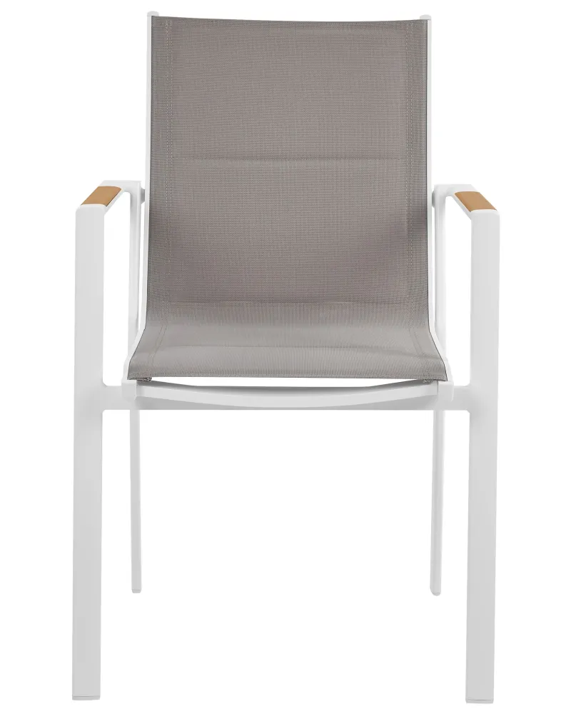 Set 6 Garden Chairs BUSSETO Metallo Grey