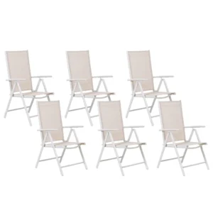Set 6 Garden Chairs CATANIA Ferro Beige