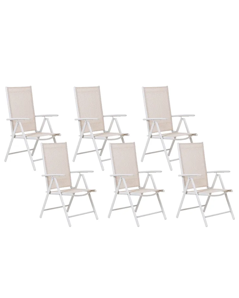 Set 6 Garden Chairs CATANIA Ferro Beige